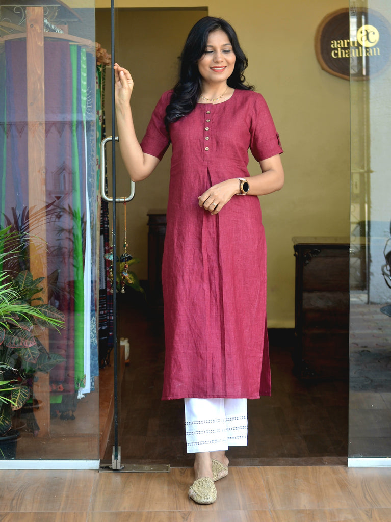 Linen kurti on sale