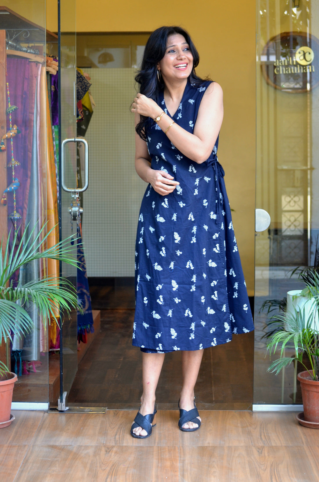 Wild Flora- Black Overlaping Dress