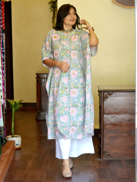 Sanganeri Print Floral Kaftan