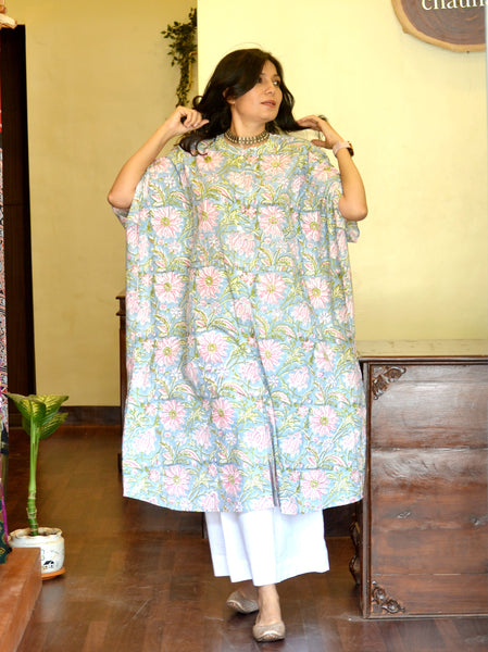 Sanganeri Print Floral Kaftan