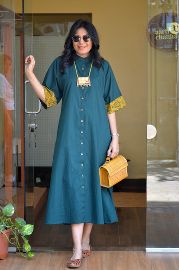 Boho Comfort Fit Dress - Green