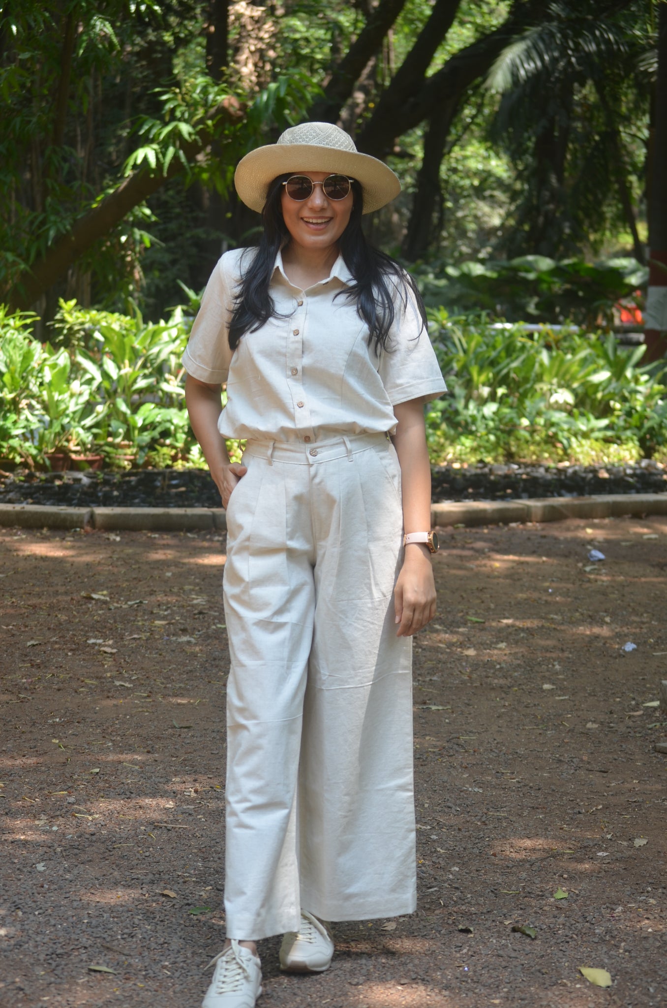 Beige Cotton Trousers