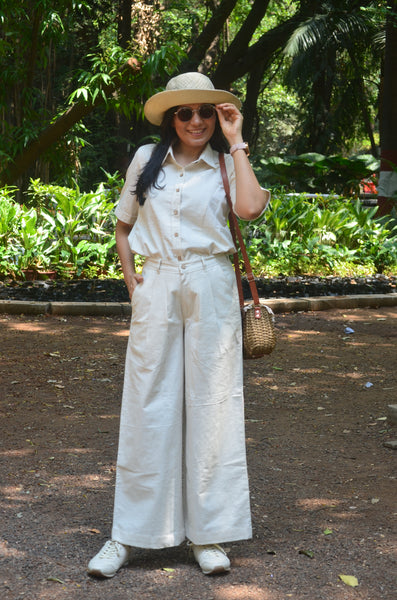 Beige Cotton Trousers