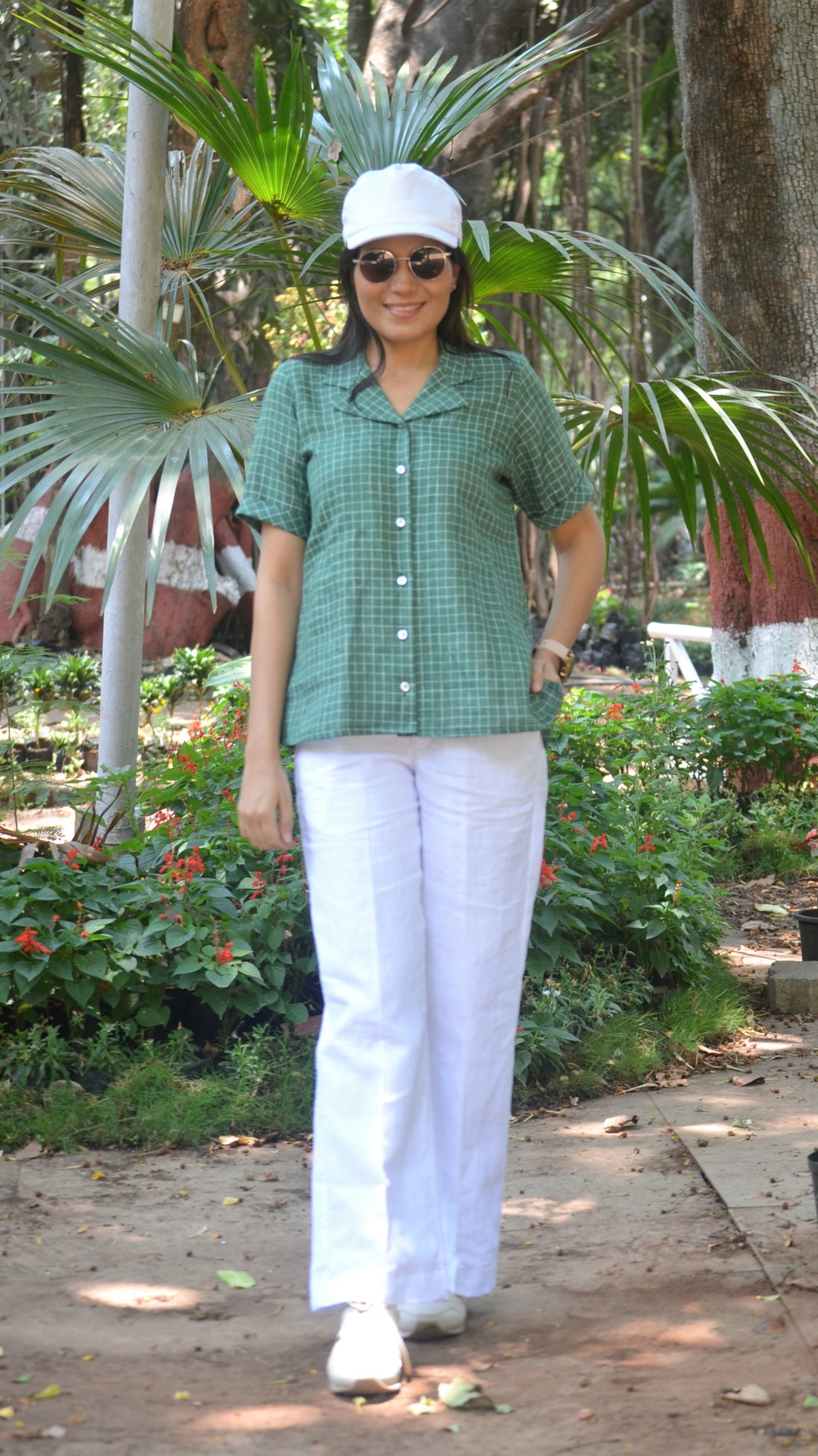 Crisp n Cool'-Pure Linen Shirt Green