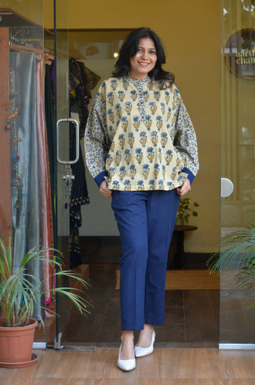 Rozana - Cotton Ajrakh AntifitTop