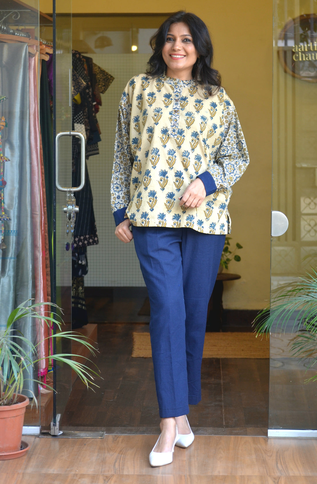 Rozana - Cotton Ajrakh AntifitTop