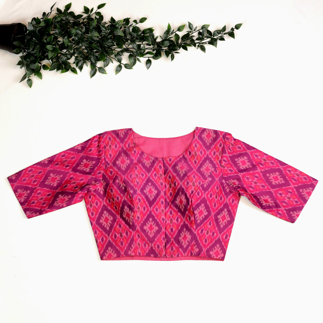 Handloom Ikkat Blouse Pink