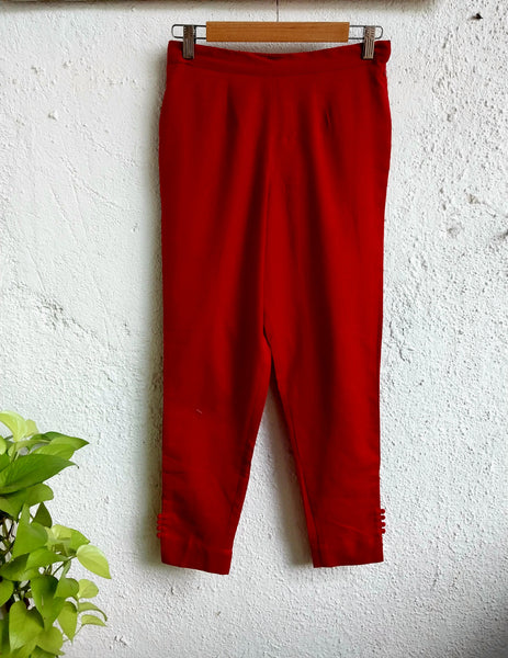 Cotton Pants - Maroon