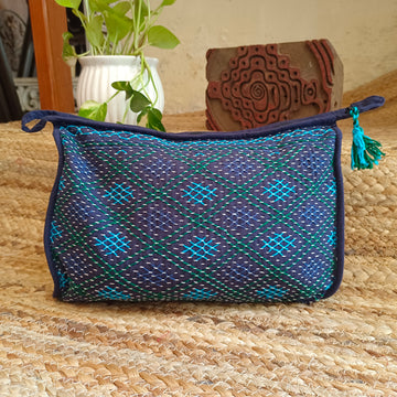 Kasuti Embroidered Bag / Pouch - Indigo