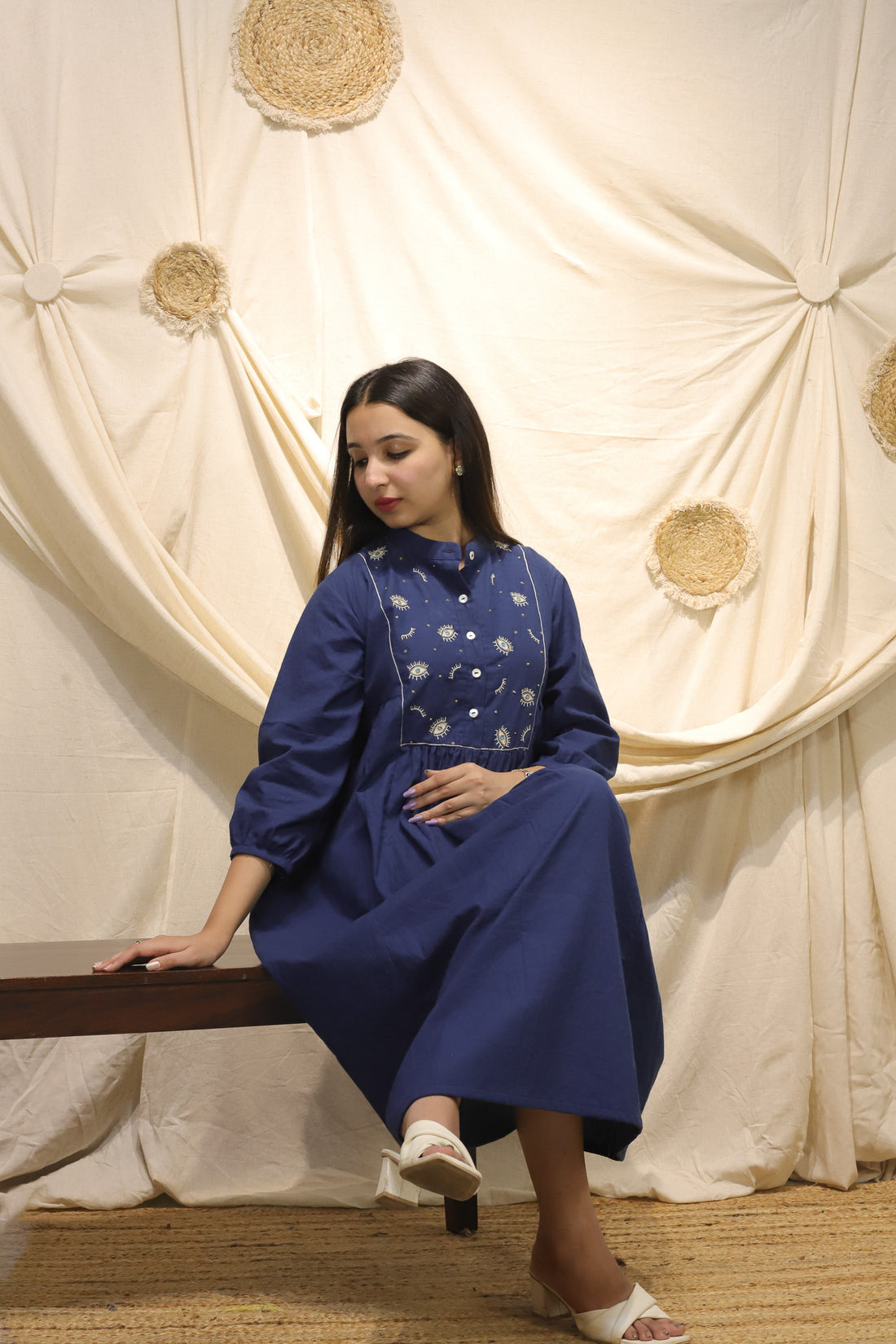 Nazar Na Lage- Hand Embroidered Dress Blue