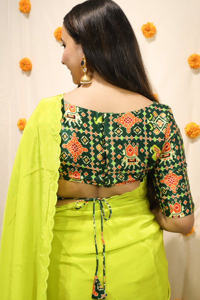 Rang Patola' - Mashroo Silk Blouse Green