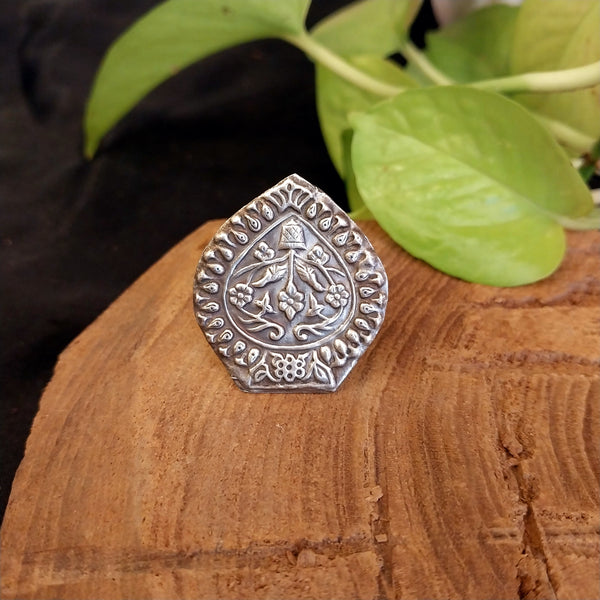 Antique Silver Look Alike Ring - 2