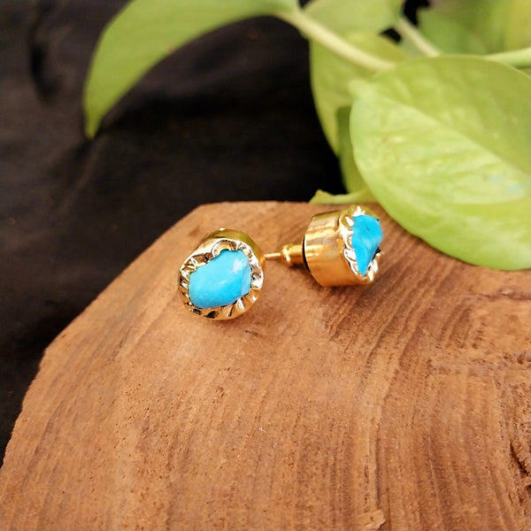 Golden Studs- Aqua Blue