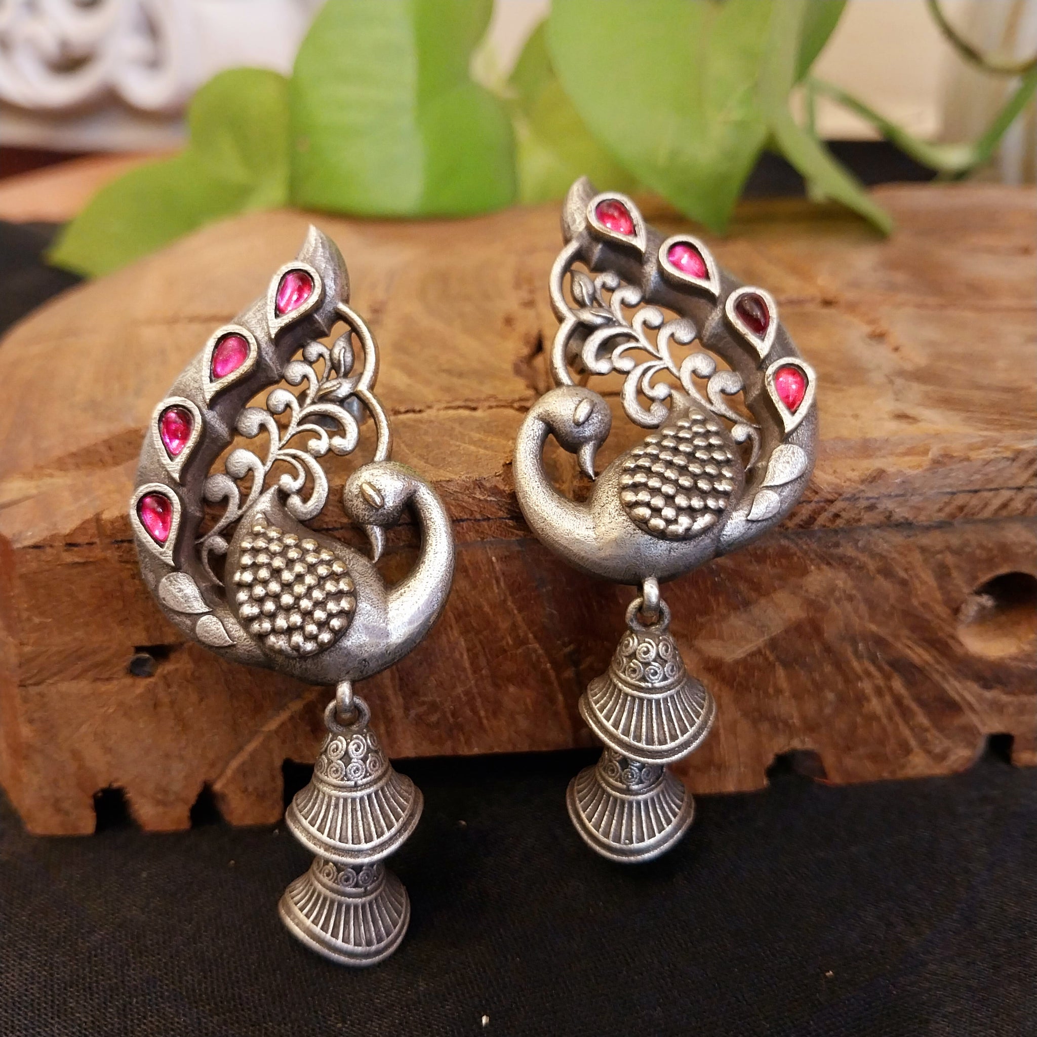 Antique peacock sale earrings