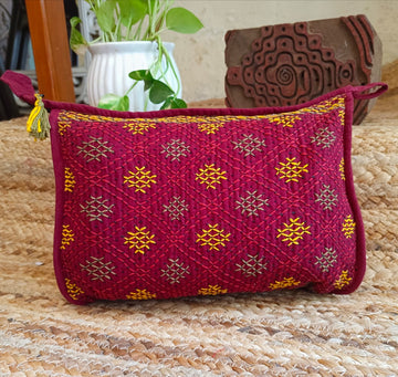 Kasuti Embroidered Bag / Pouch - Maroon
