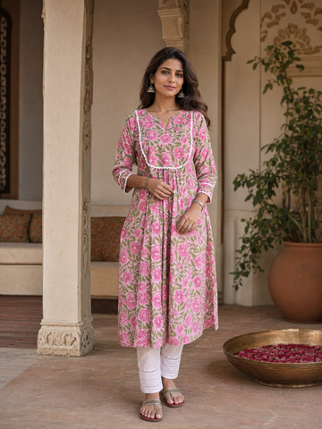 Gulmohar Kurti - Pink