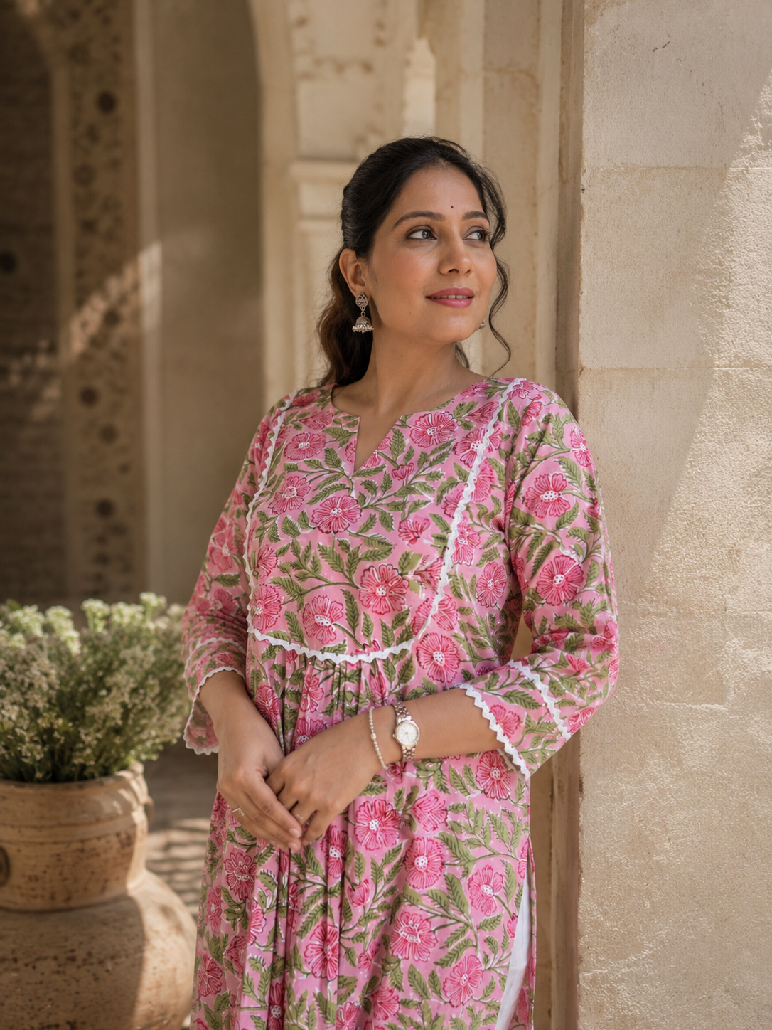 Gulmohar Kurti - Pink