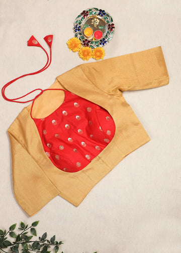 Rang dori- Brocade Blouse Set Red
