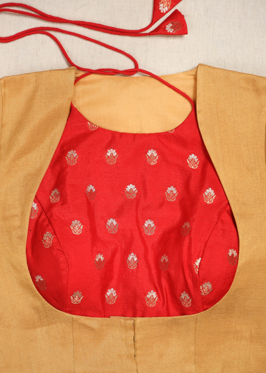 Rang dori- Brocade Blouse Set Red