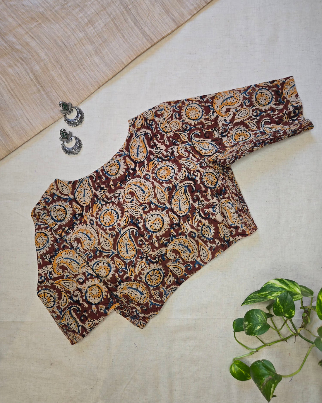 Kalakriti- Kalamkari Flexible Blouse Maroon