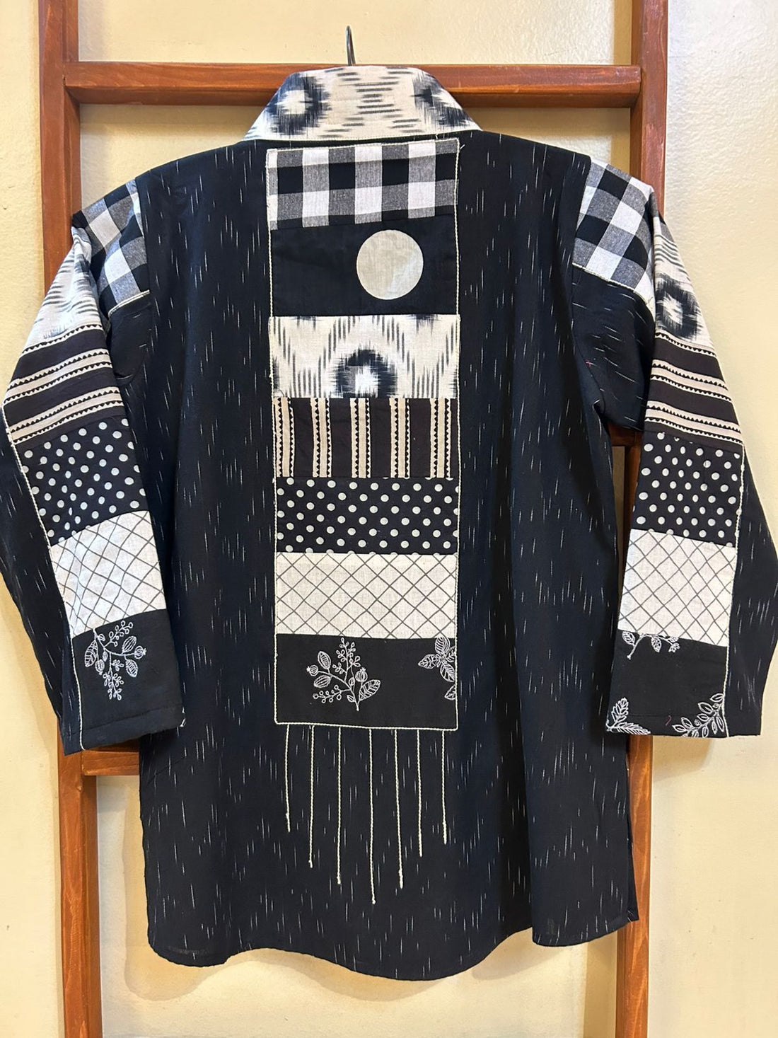 Stitched Stories- Handloom Top Black