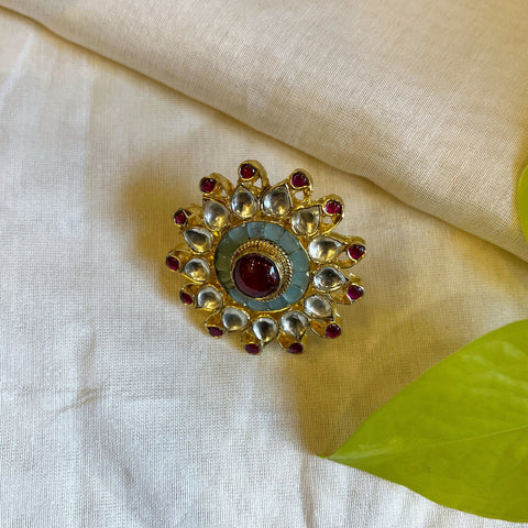 Kundan Statement Ring-Multicolor