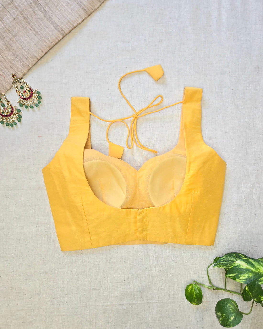 Nazariya- Cotton Silk Yellow Blouse