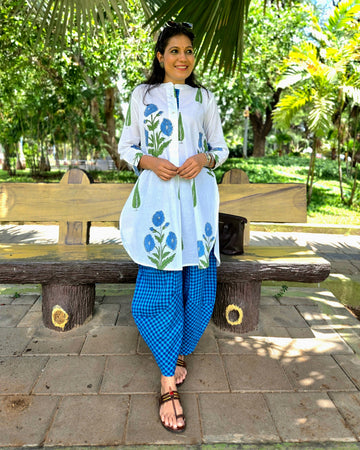 Safar-Handloom Cotton Pant Blue