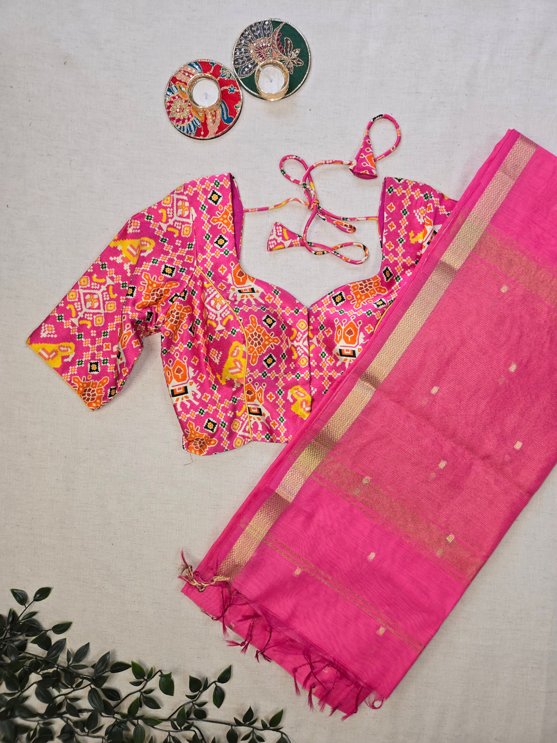 Sada  Bahar Cotton Silk Saree - Light Pink