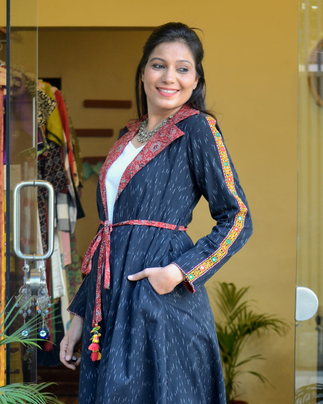 Handloom Ikkat Banjara Shrug