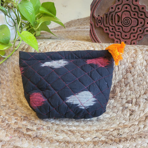 Quilted Makeup Pouch/Utility Pouch Black4