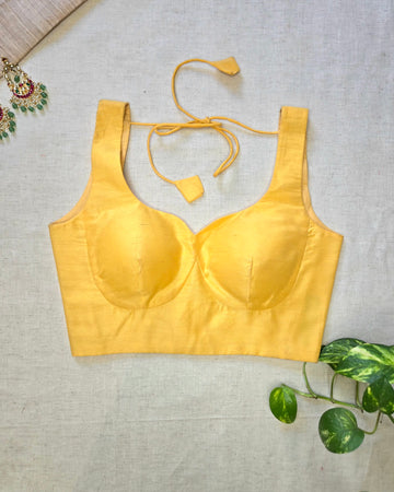Nazariya- Cotton Silk Yellow Blouse