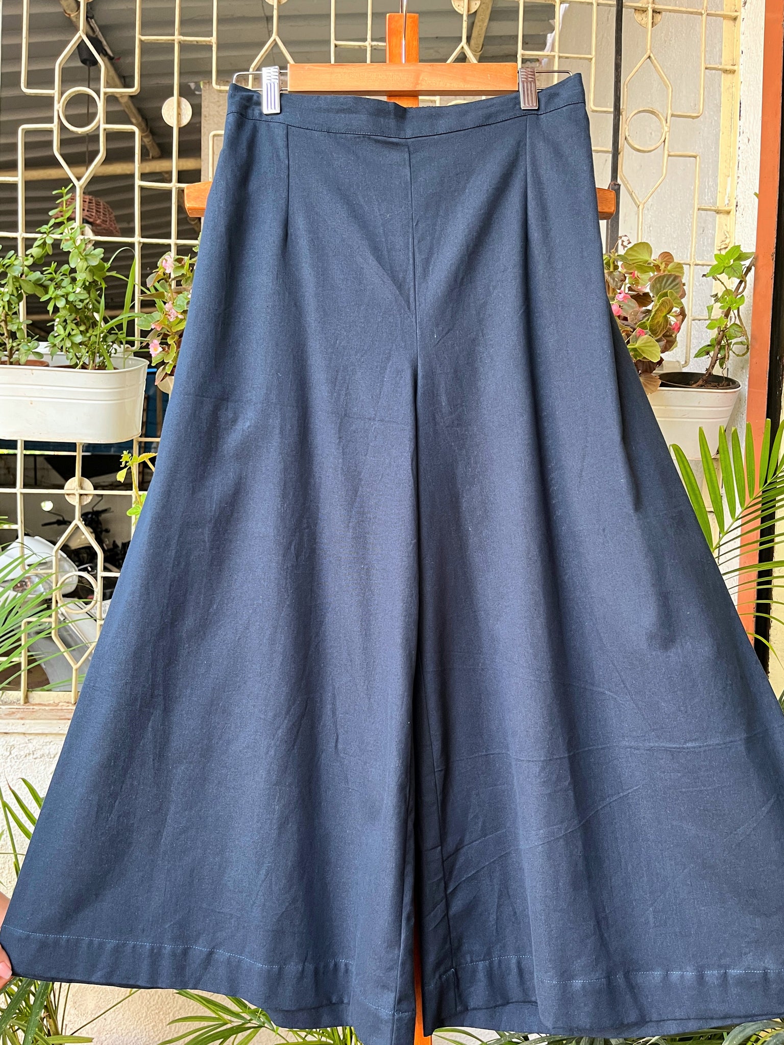 Cotton Culotte-Navy Blue