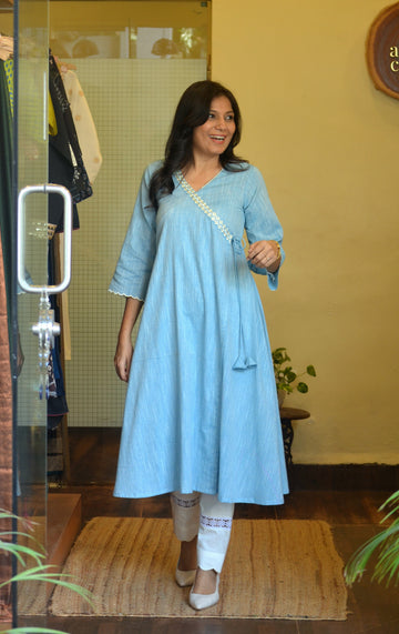 Meera - Blue Embroidered Kurta