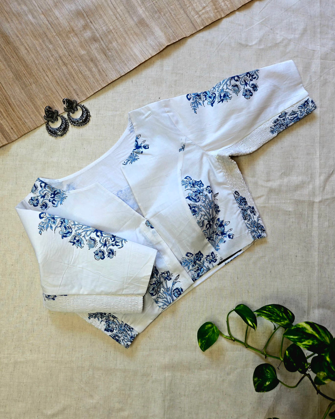 Kalakriti-  Mughal Butta Flexible Blouse Indigo