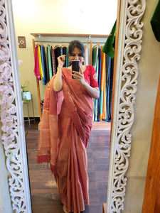 "Gauri" Tissue Silk Handloom Saree-Red