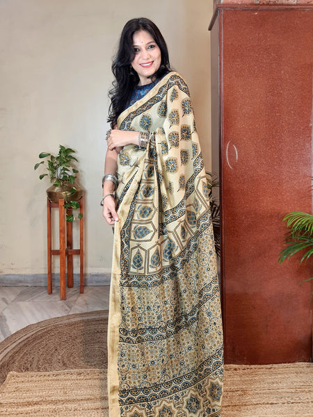 Meher- Ajrakh Maheshwari Silk Saree5