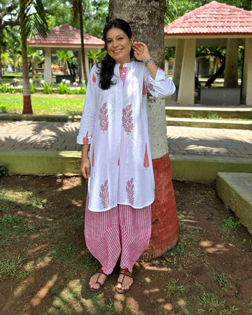 Safar-Handloom Cotton Pant Pink