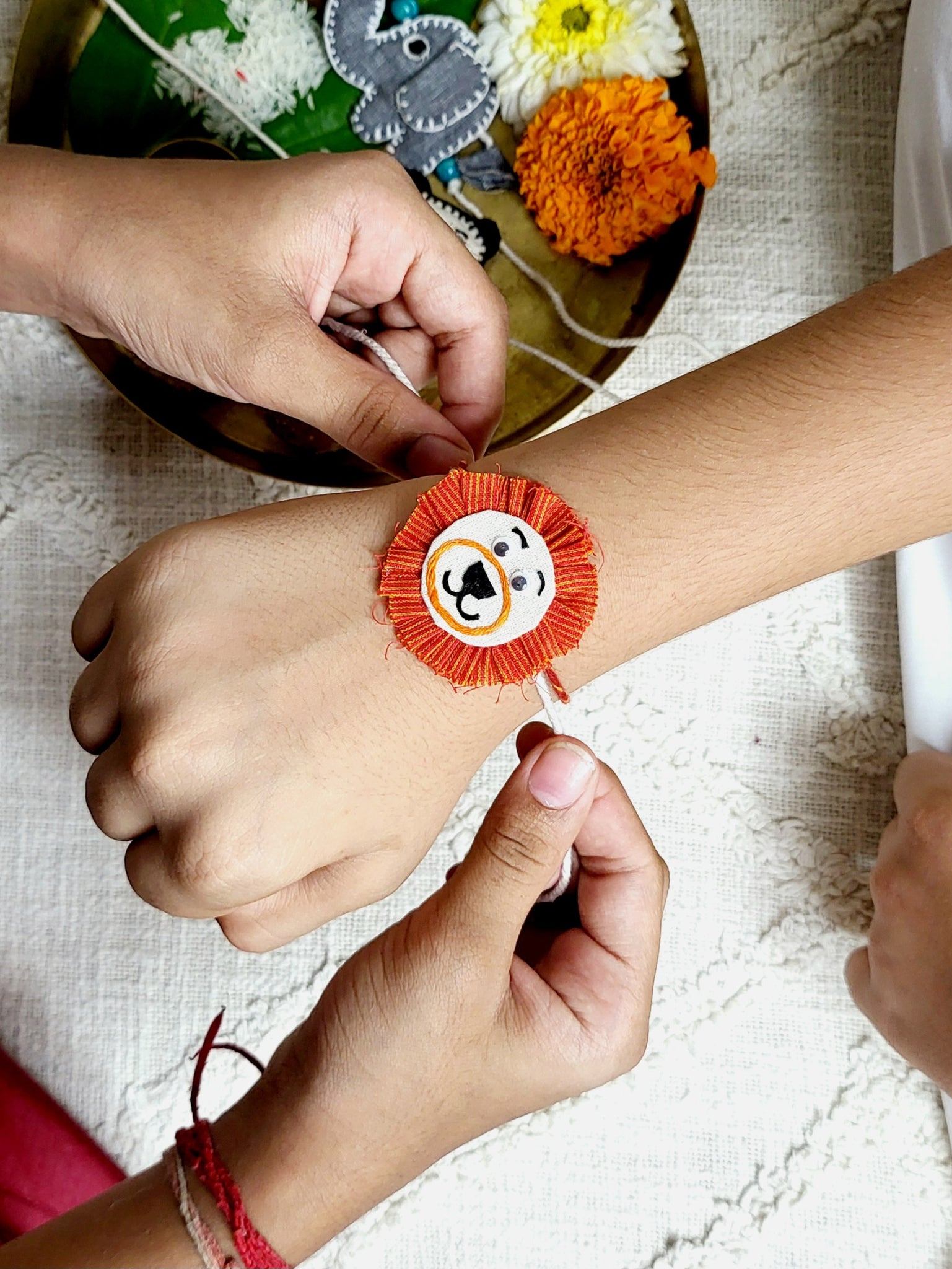 Upcyled Handmade Rakhi Lion