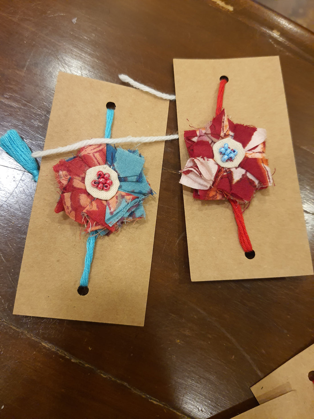 Upcyled Handmade Rakhi Blue Flora