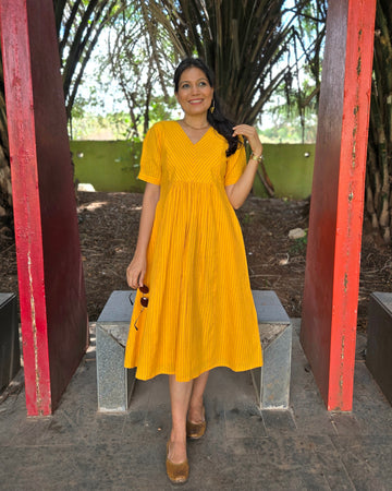Tanabana - Handloom Dress Yellow