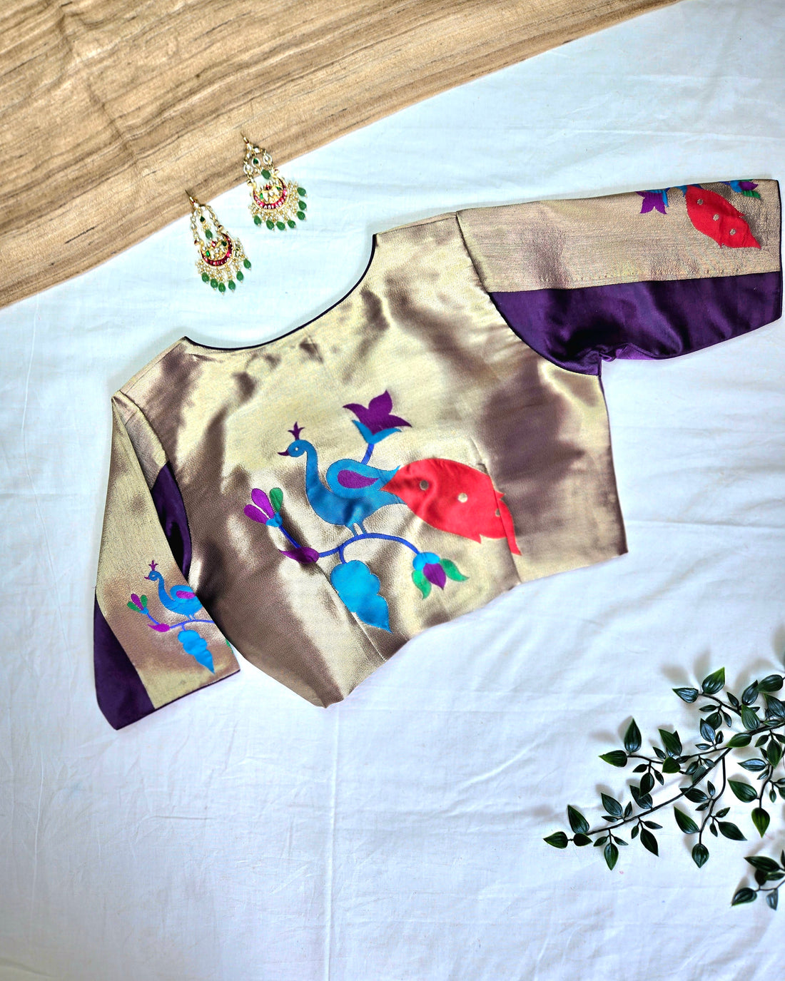 Mayura Paithani Silk Blouse - Purple