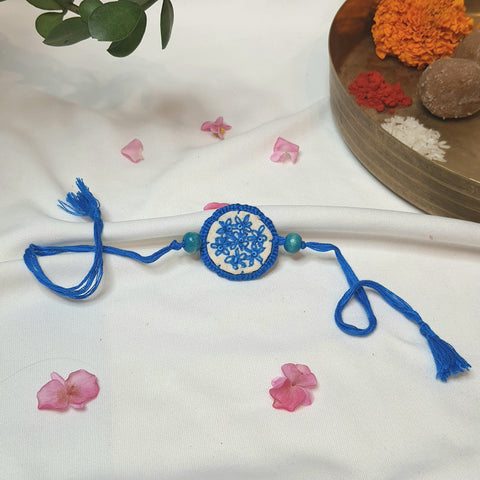 Upcyled Handmade Crotia Rakhi Sky Blue