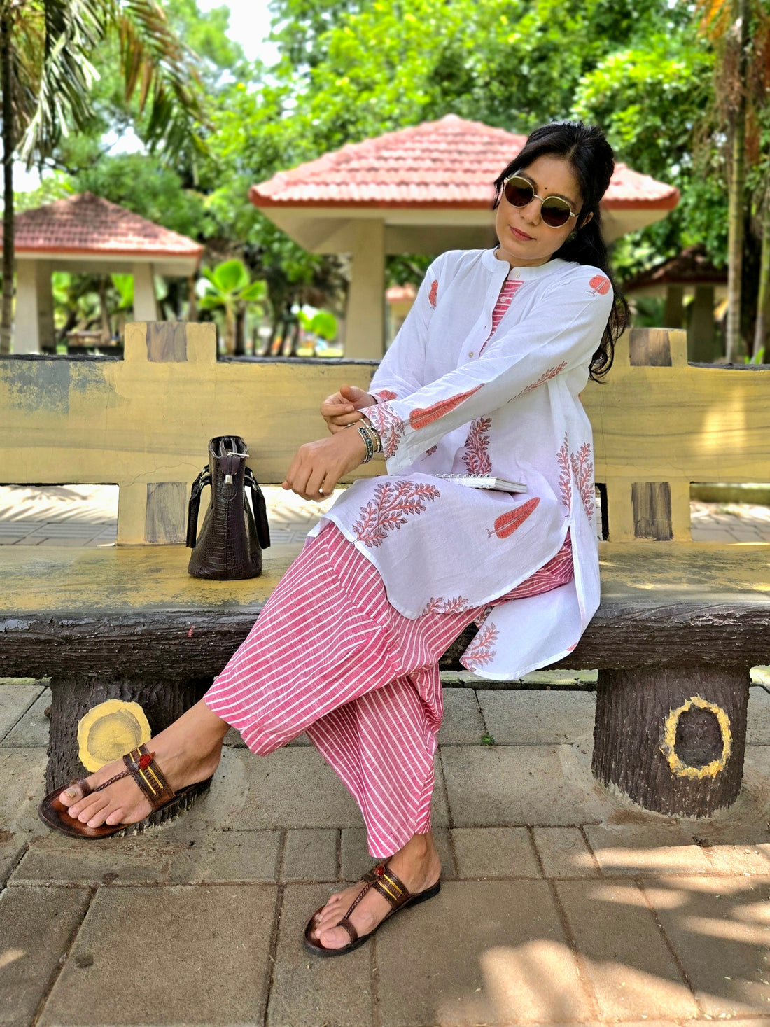 Safar-Handloom Cotton Pant Pink