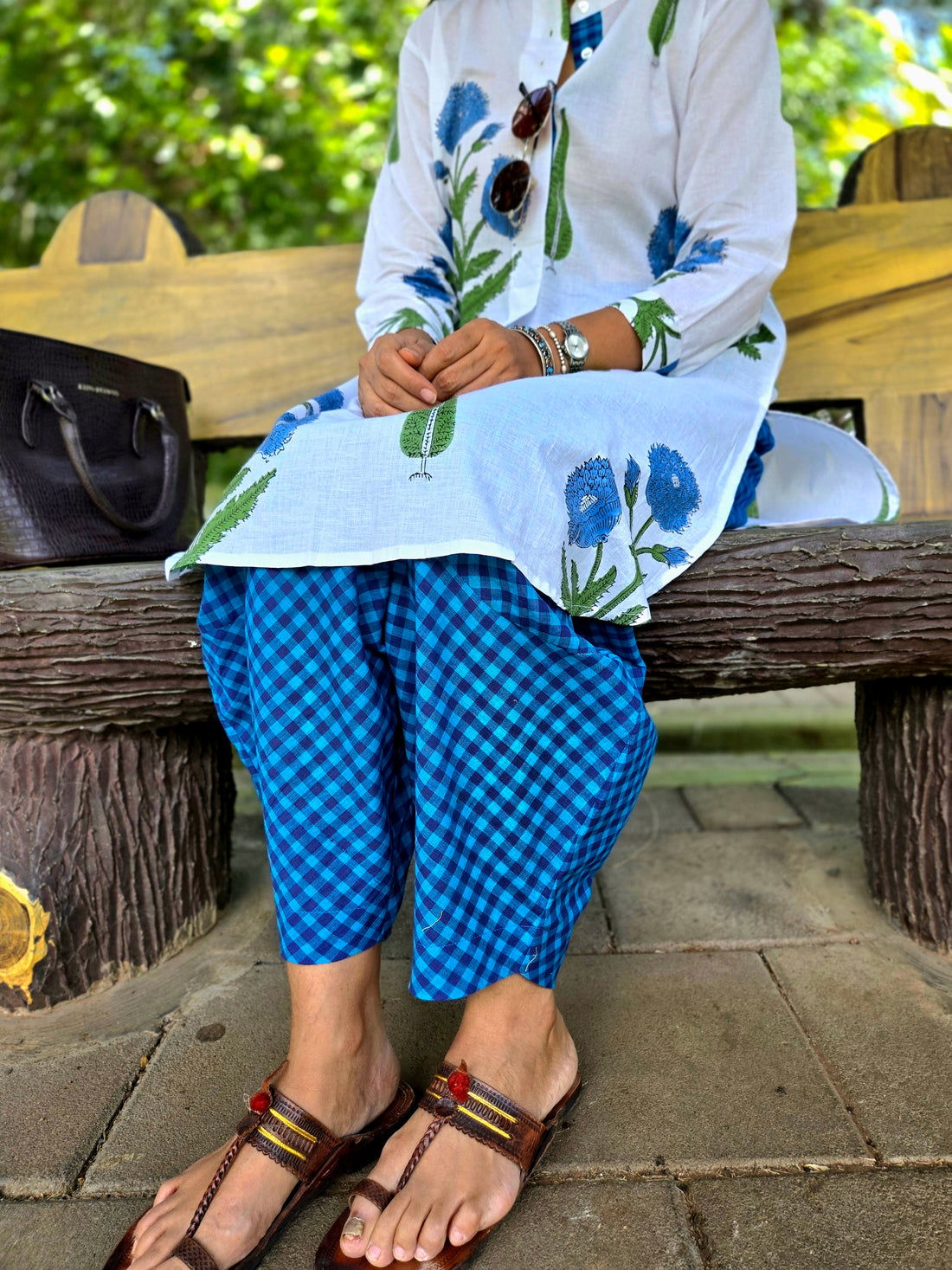 Safar-Handloom Cotton Pant Blue