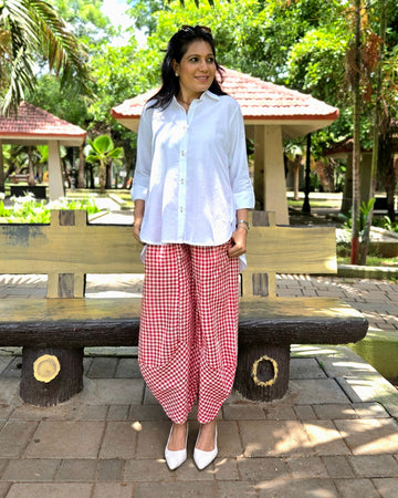 Cotton High Low Relaxed Fit Shirt - White