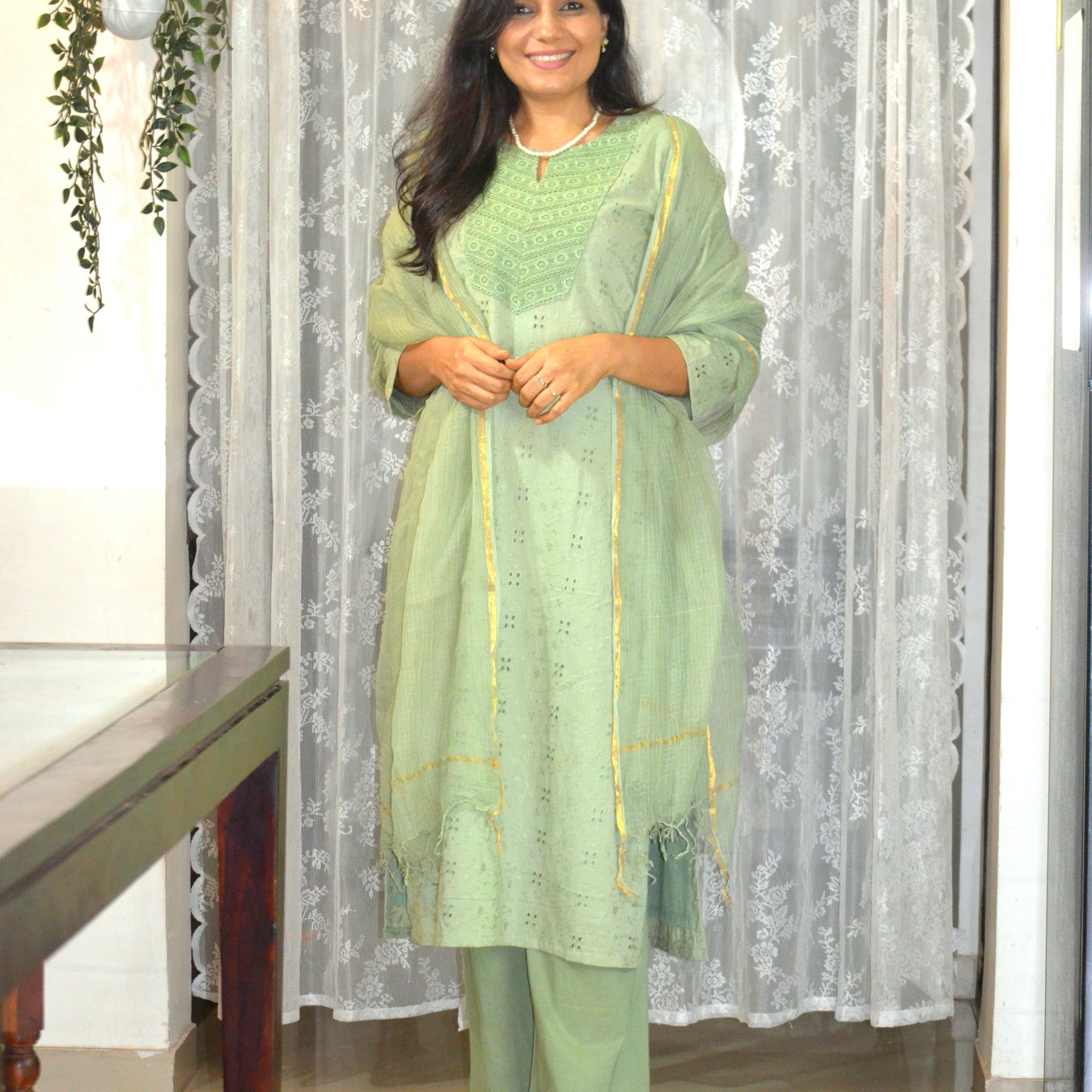 Hakoba Co-ord Set -Sage Green