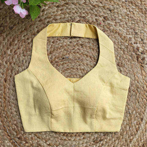 "Boho Breeze" Halter Neck Blouse Yellow