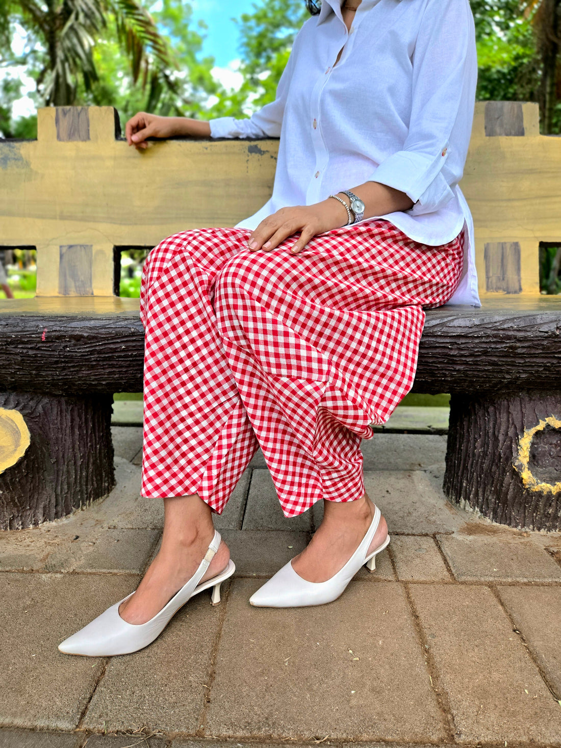 Safar-Handloom Cotton Pant Red