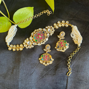 Kundan Choker Set-Blush Pink